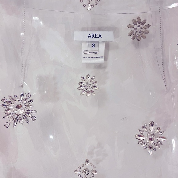 AREA. Dresses & Skirts - AREA.NYC clear vinyl skirt with crystal embellishments. Size small. High waist.
